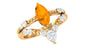 Marquise Cut Fire Opal and Diamond Wedding Ring Set