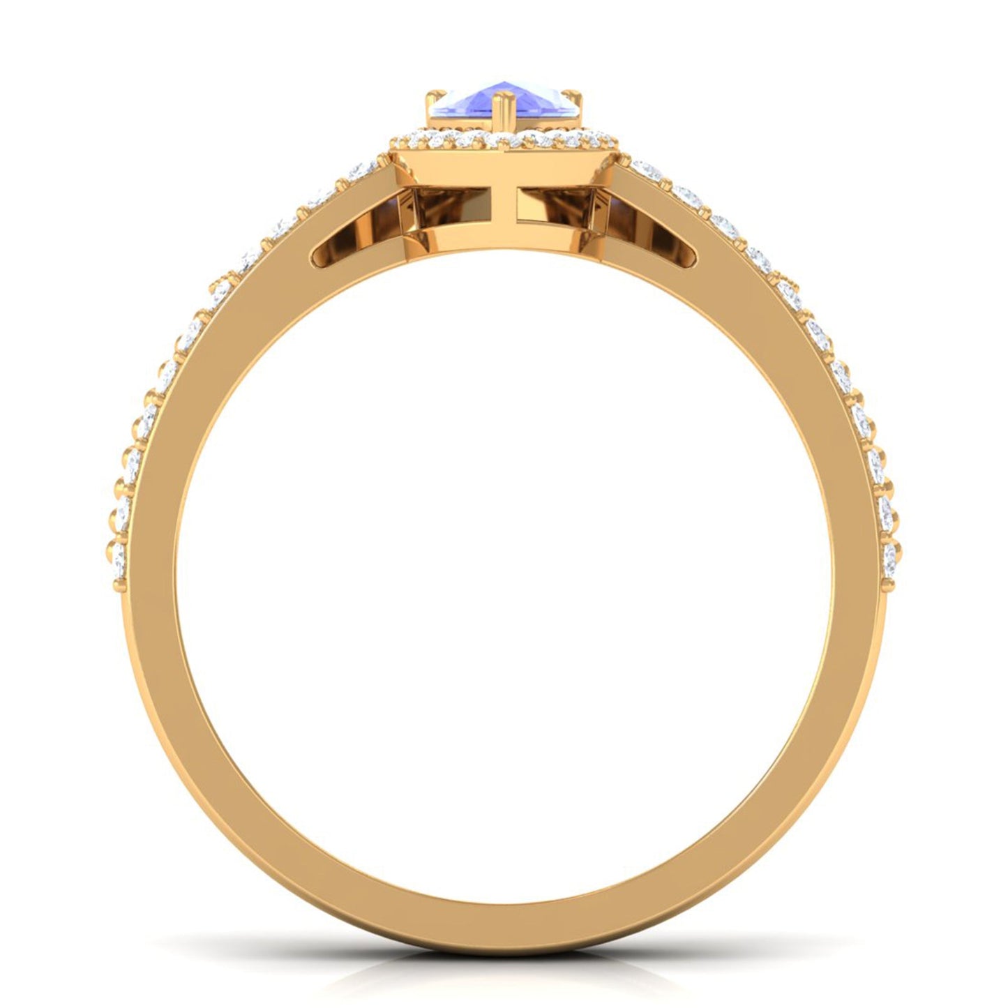 0.8 Carat Vintage Looking Tanzanite Diamond Wedding Bridal Ring Set of 2