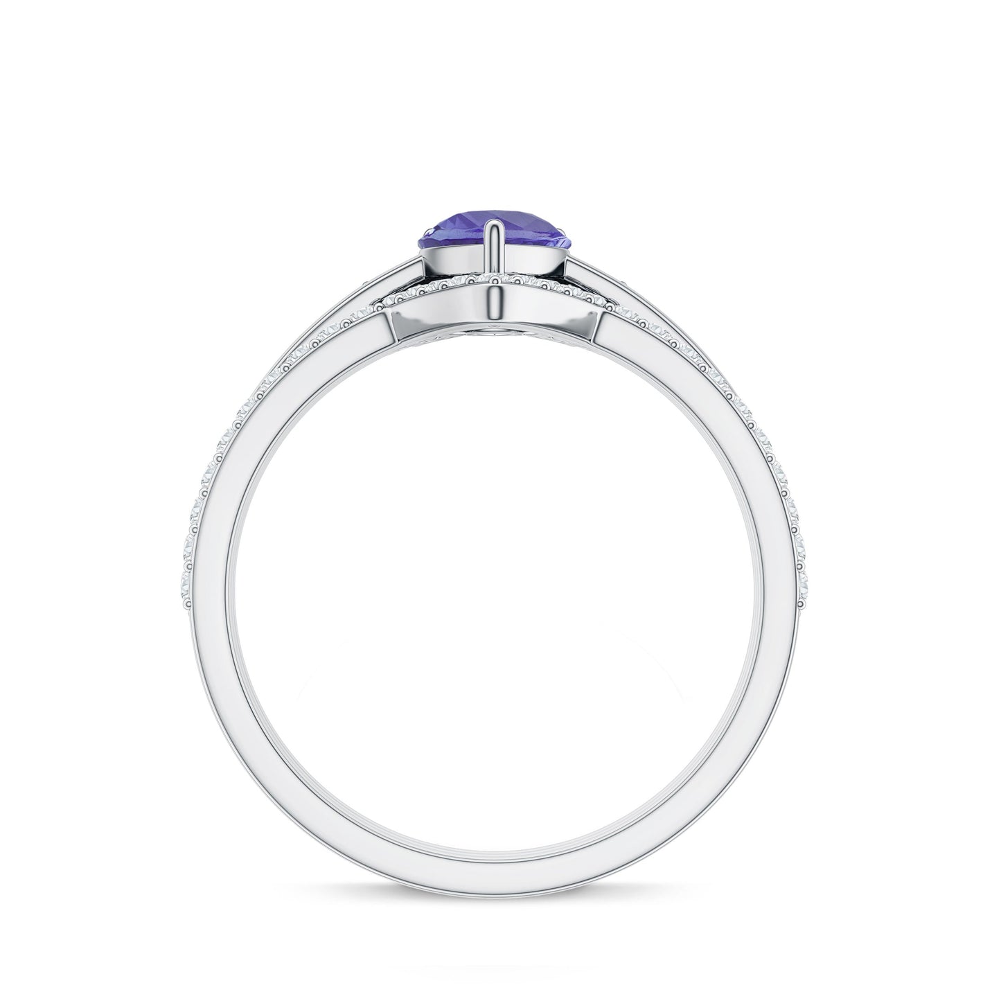 0.8 Carat Natural Tanzanite Diamond 3 Piece Wedding Ring Set