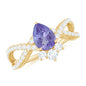 Certified Real Tanzanite Engagement Ring with Diamond Crossover Shank