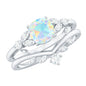 Genuine Ethiopian Opal Engagement Ring with Diamond Enhancer