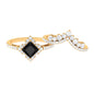 0.5 Carat Black Onyx and Moissanite Statement Wedding Ring Set