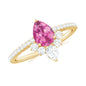 Pear Shape Pink Tourmaline Engagement Ring with Diamond