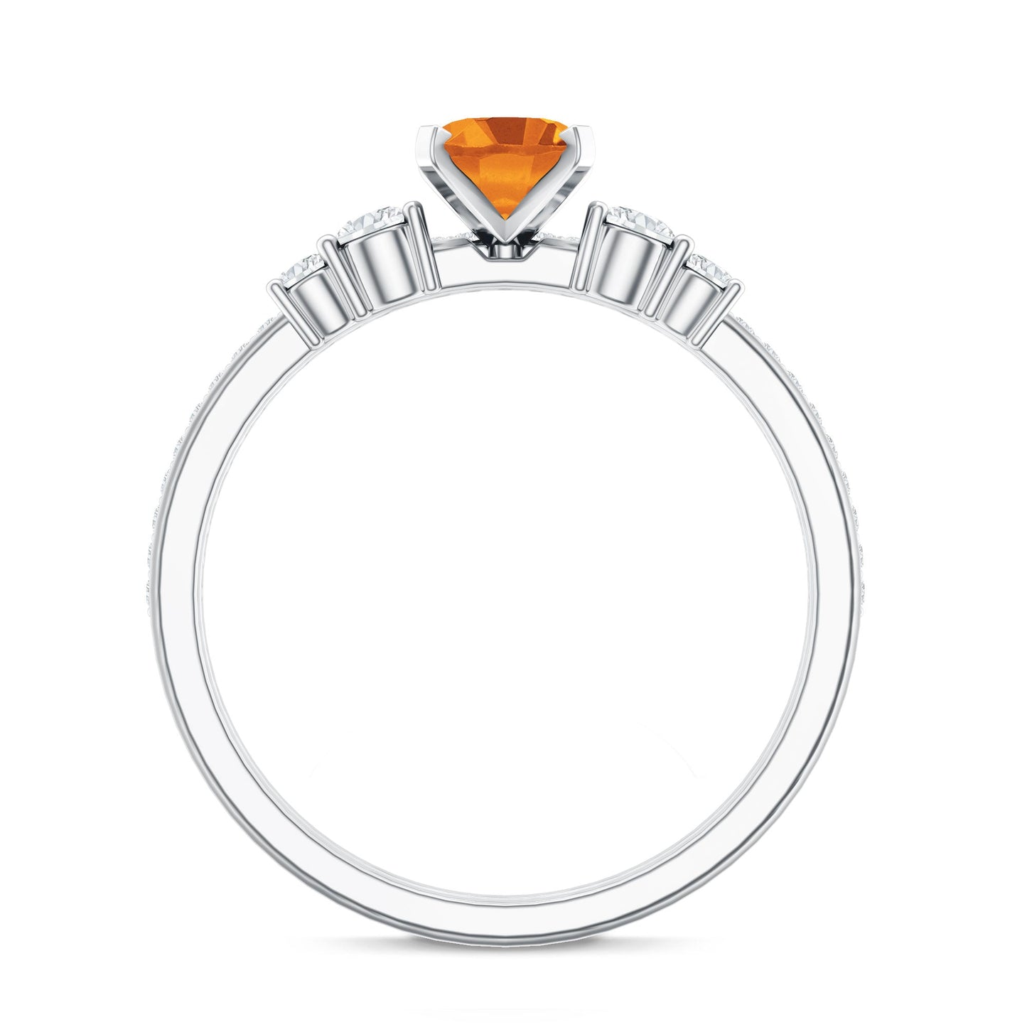 Natural 1 Carat Oval Citrine Diamond Wedding Bridal Ring Set of 2