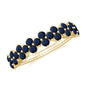 Natural Blue Sapphire Half Eternity Anniversary Ring