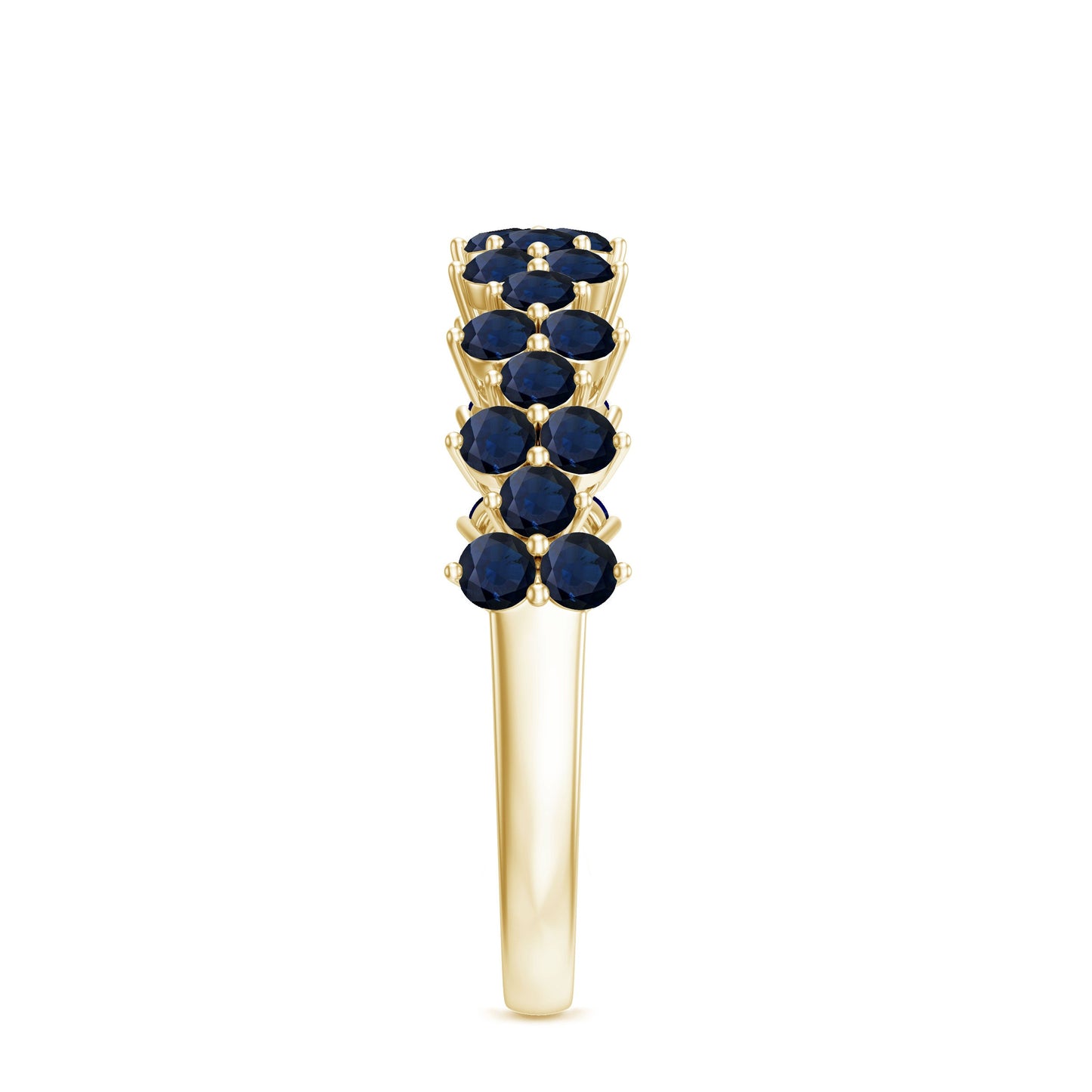 Natural Blue Sapphire Half Eternity Anniversary Ring