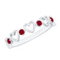 Natural Ruby Heart Eternity Ring for Promise