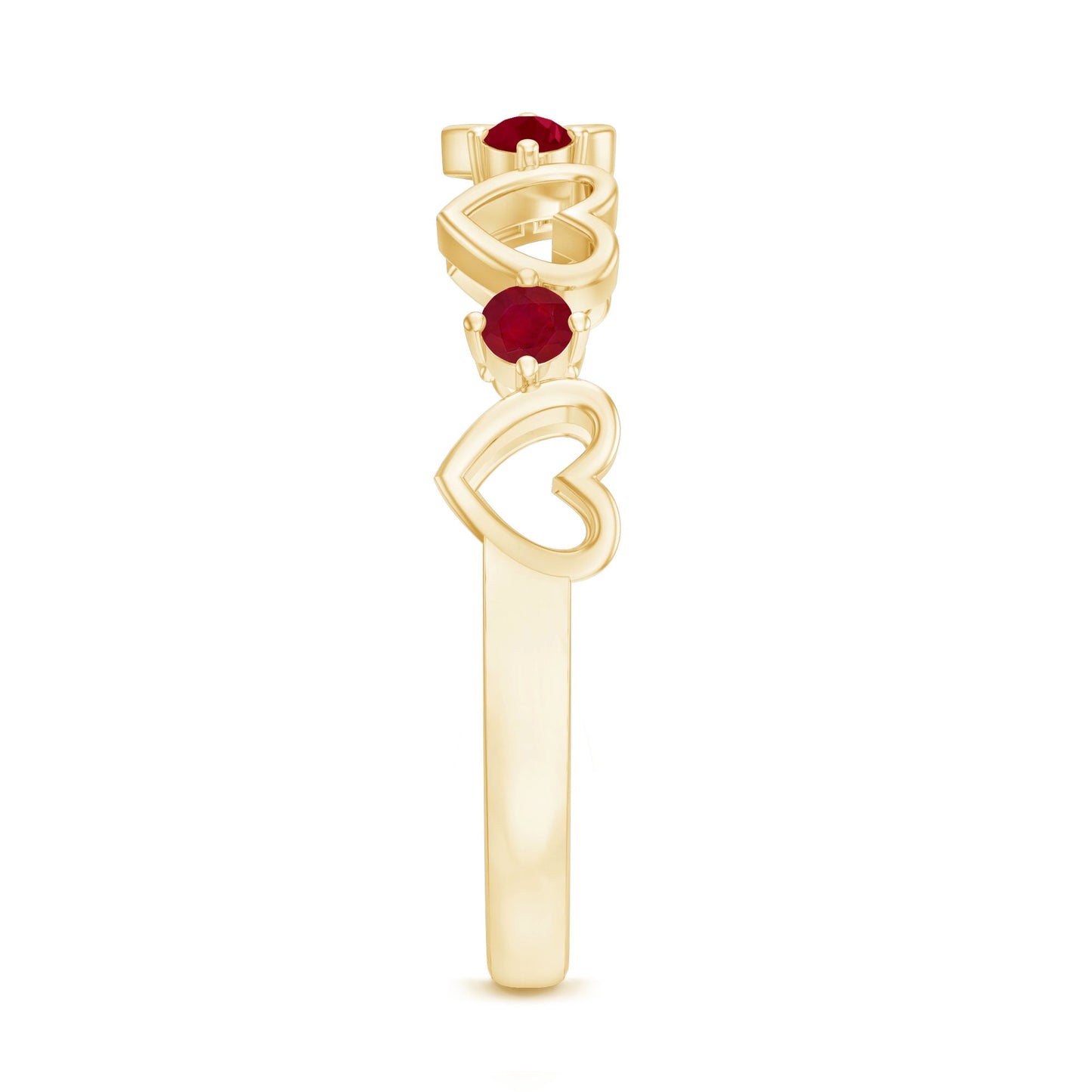 Natural Ruby Heart Eternity Ring for Promise