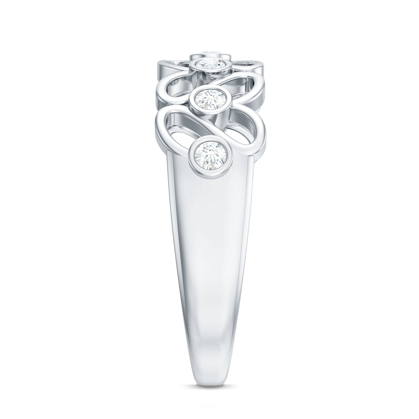 Contemporary Diamond Half Eternity Band Ring for Women
