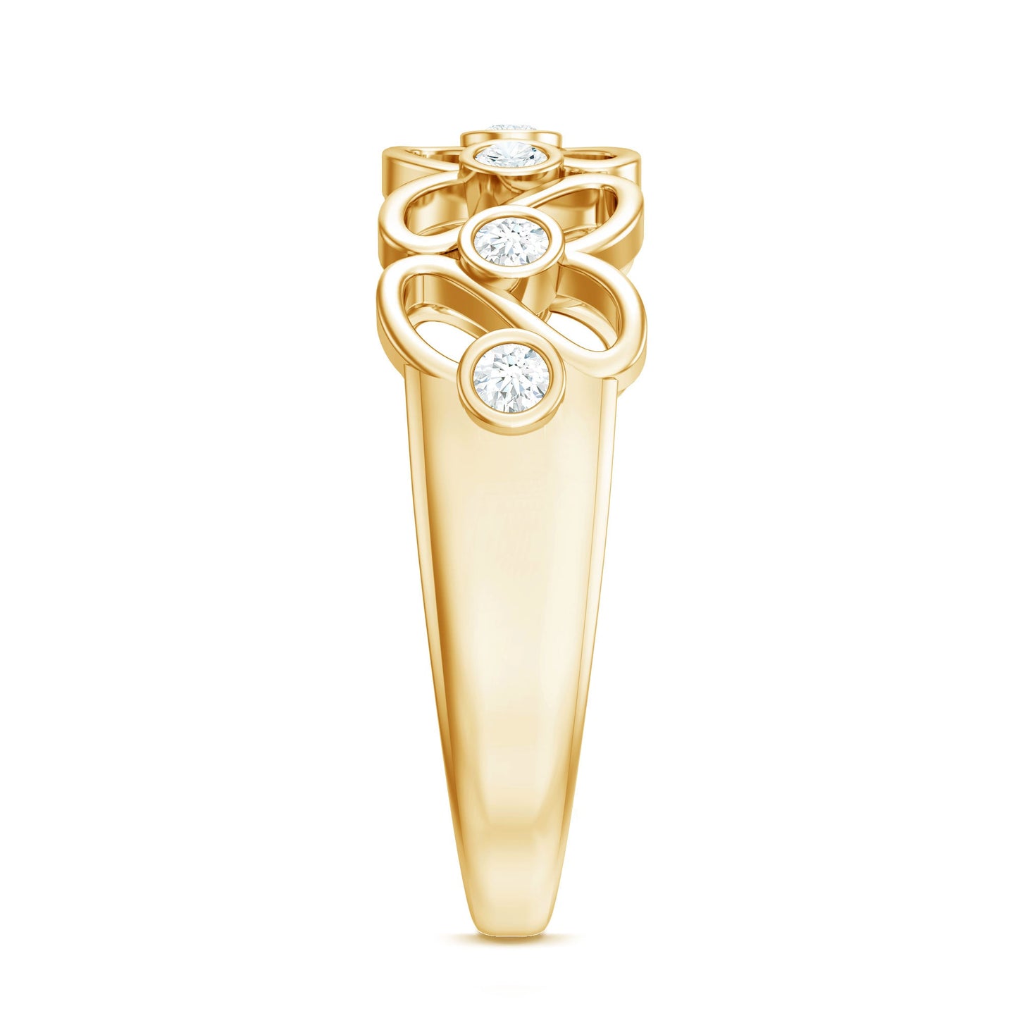 Contemporary Diamond Half Eternity Band Ring for Women