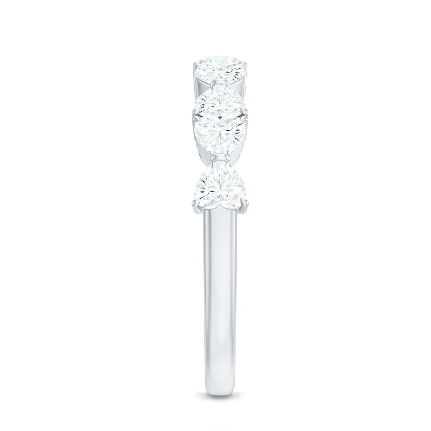 Heart Shaped Moissanite Wedding Band for Women