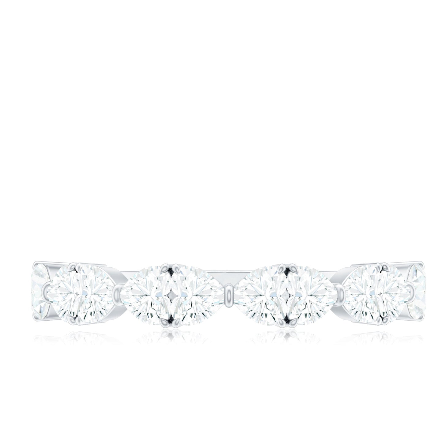 Heart Shaped Moissanite Wedding Band for Women