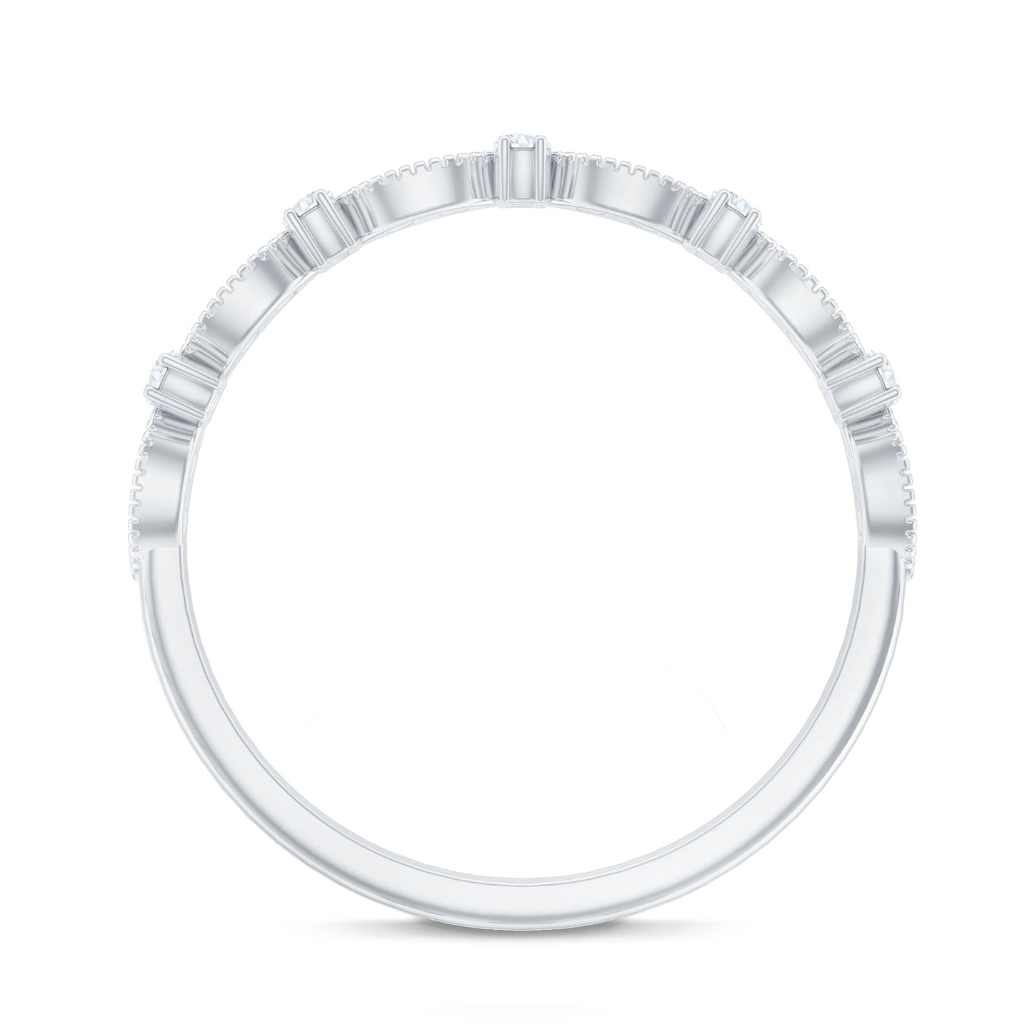 Designer Diamond Half Eternity Ring for Valentines