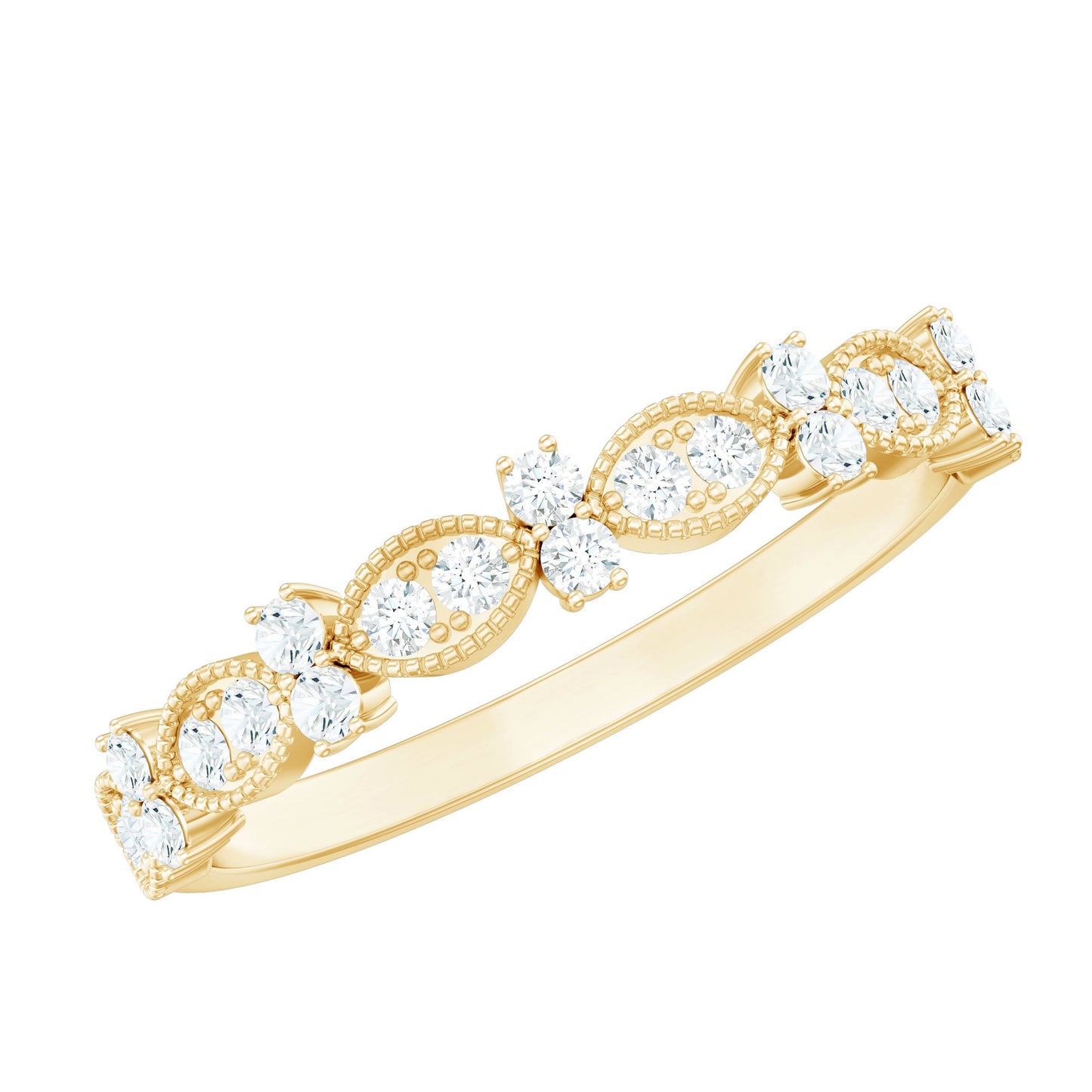 Designer Diamond Half Eternity Ring for Valentines