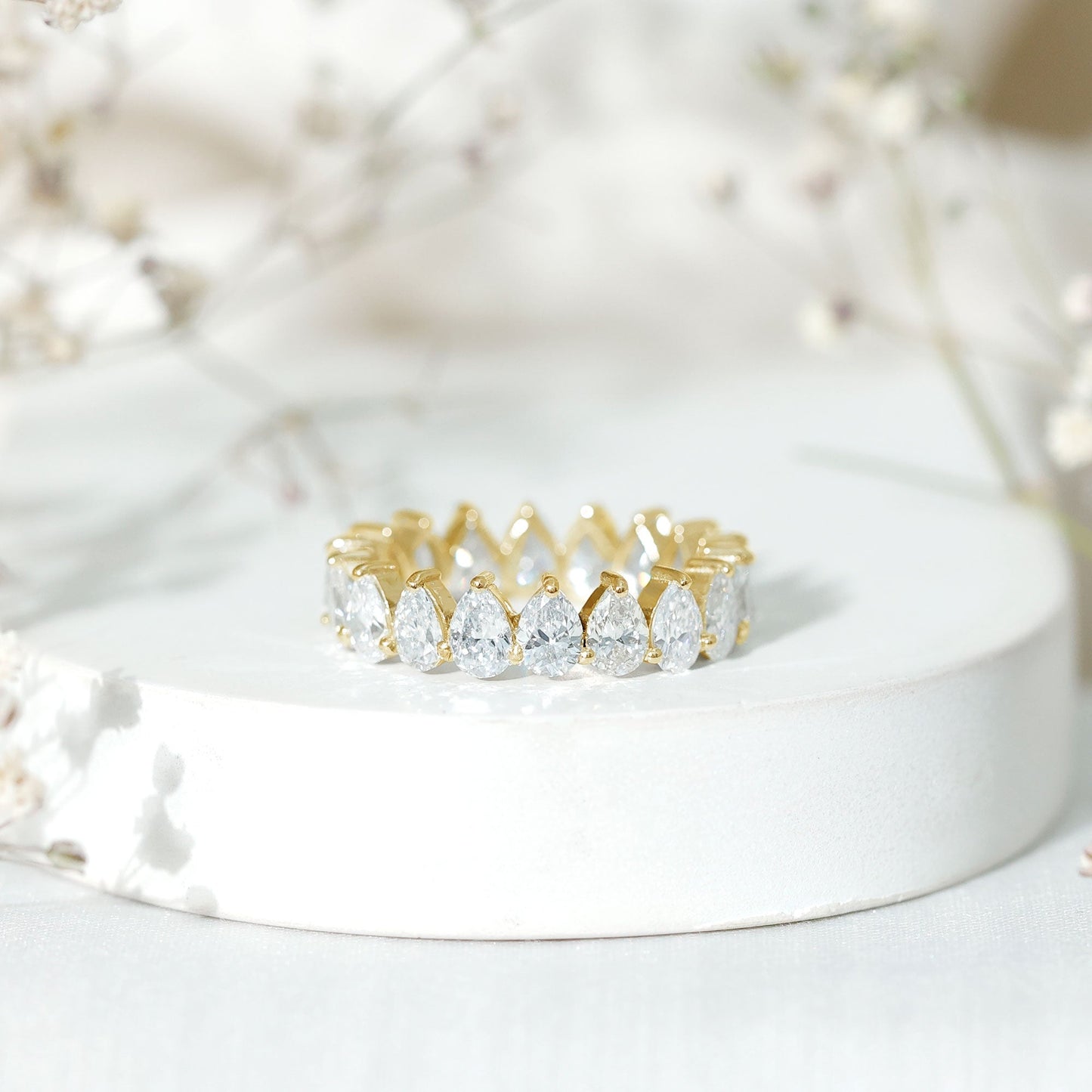 Lab Grown Diamond Teardrop Wedding Band
