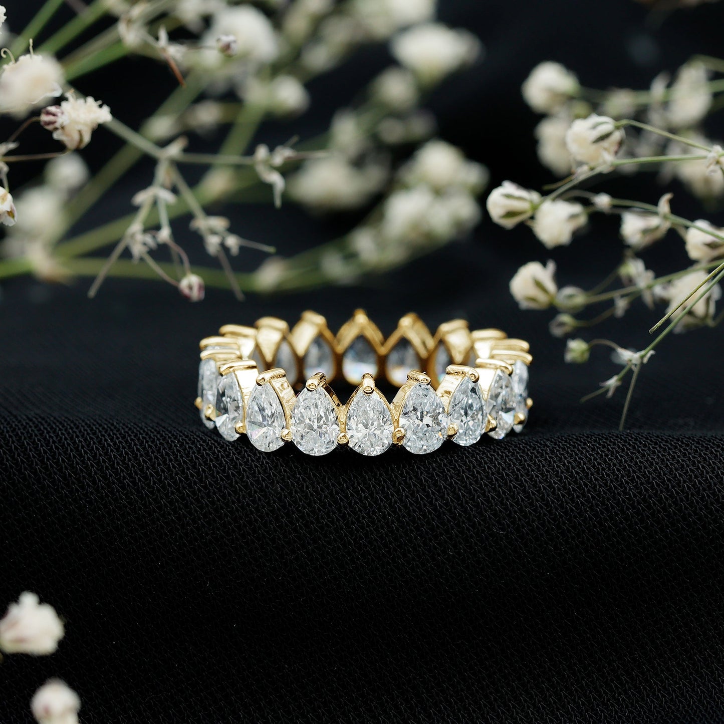 Lab Grown Diamond Teardrop Wedding Band