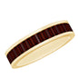 Natural Garnet Baguette Wedding Band in Yellow Gold Plated Silver