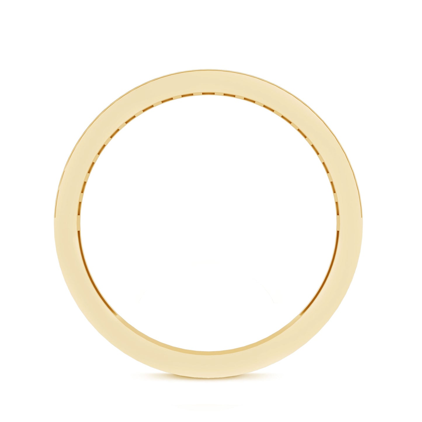 Natural Garnet Baguette Wedding Band in Yellow Gold Plated Silver