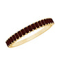 Certified Baguette Garnet Half Eternity Ring in Yellow Gold Plated Silver