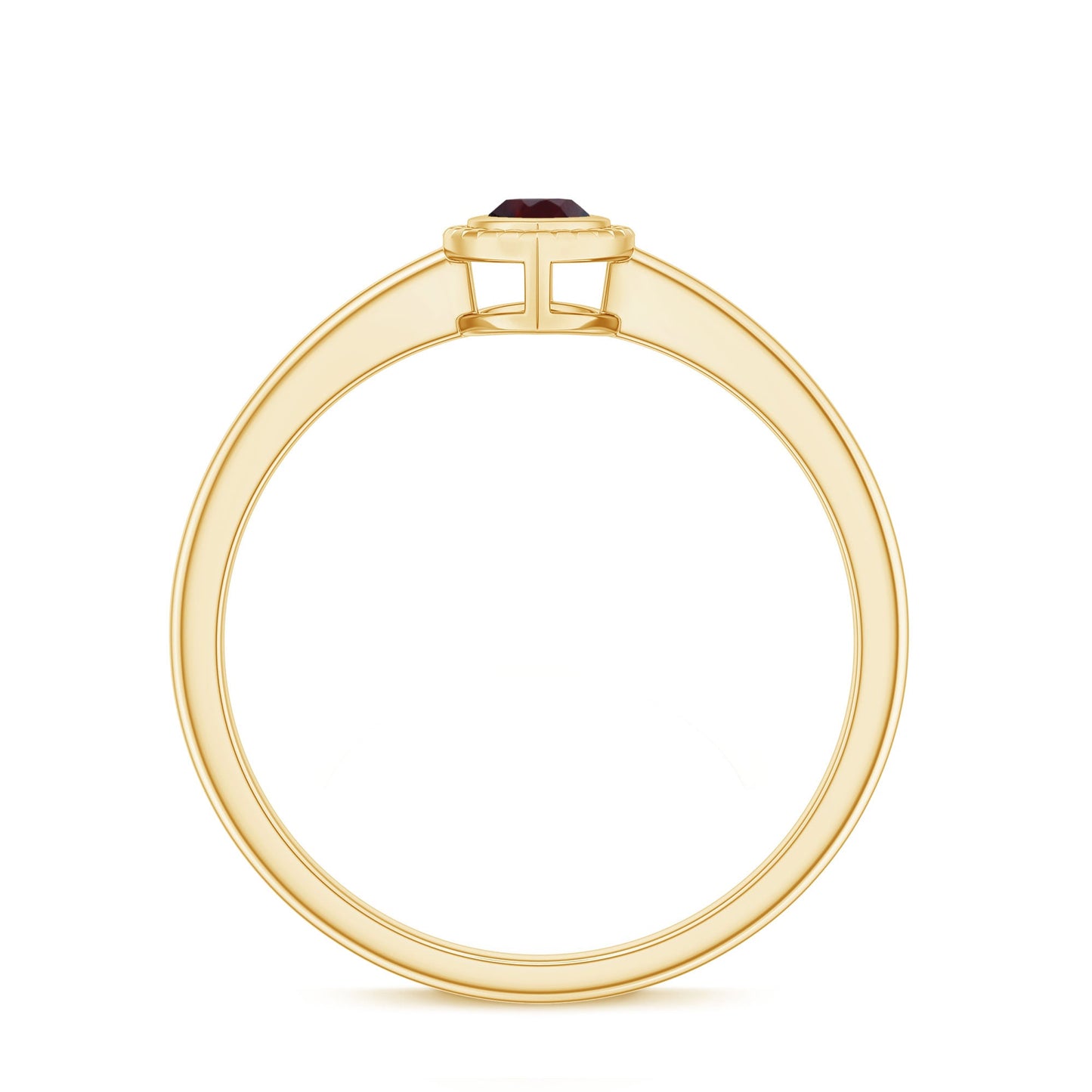 Bezel Set Marquise Garnet Promise Ring in Yellow Gold Plated Silver