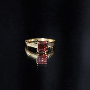3.3 Carat Real Garnet Asscher Cut Engagement Ring with Certificate