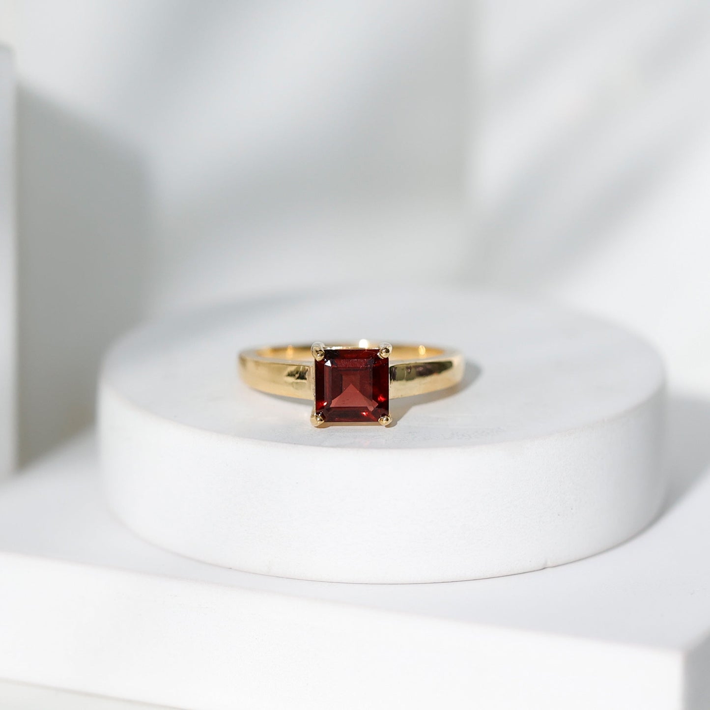 3.3 Carat Real Garnet Asscher Cut Engagement Ring with Certificate