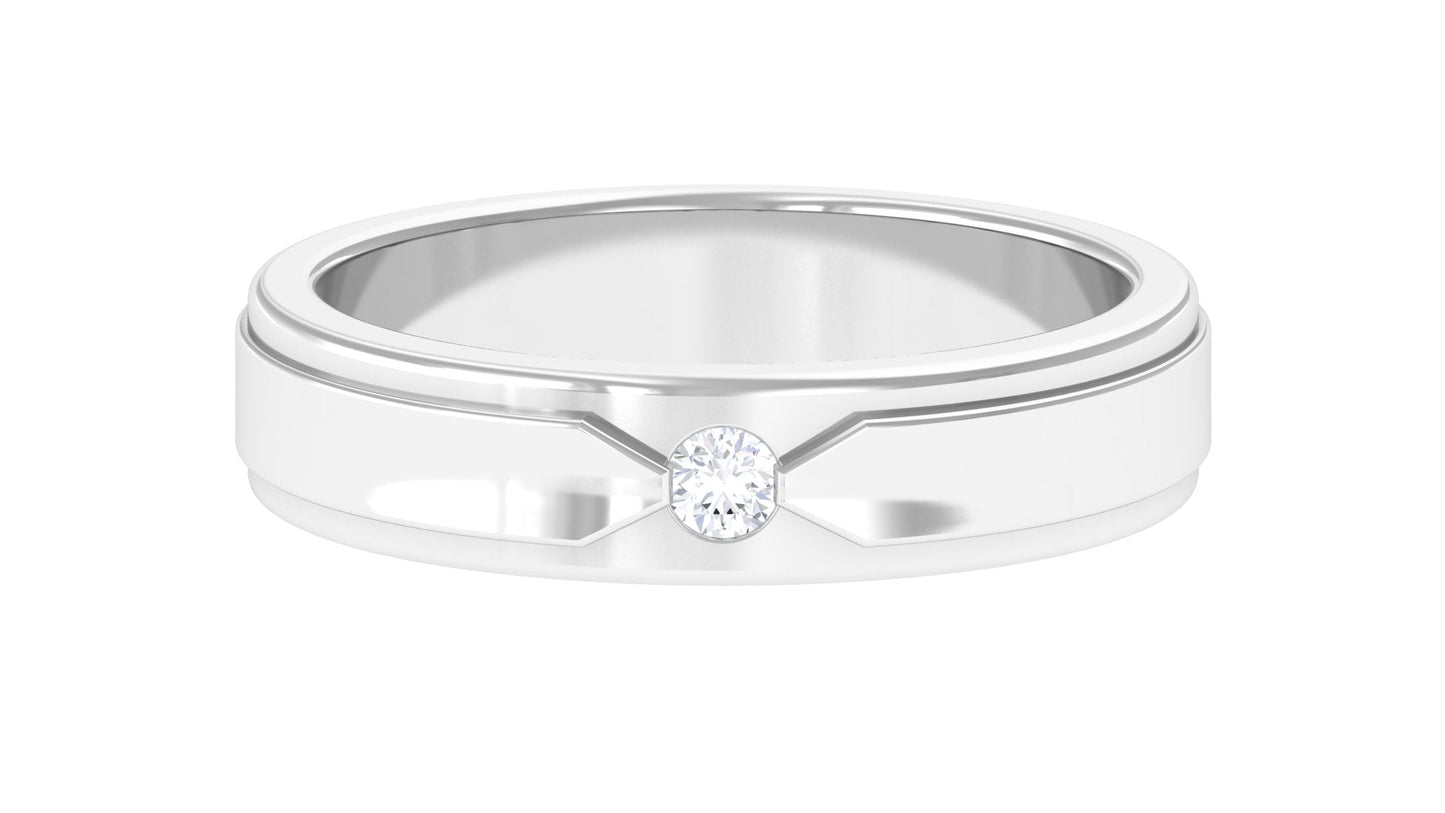 Certified Real Mens Diamond Band Ring