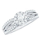 Real Diamond Designer Engagement Ring in Split Shank