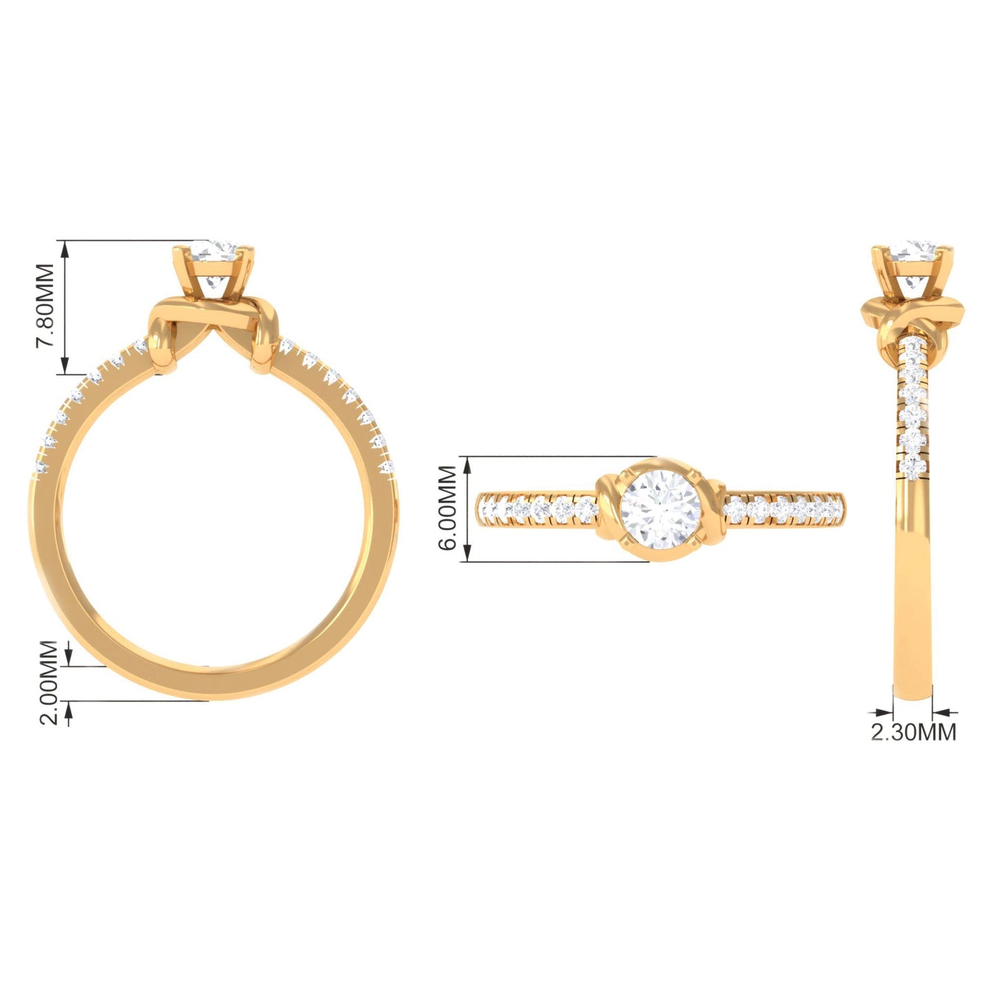 Genuine Diamond Promise Ring for Proposal