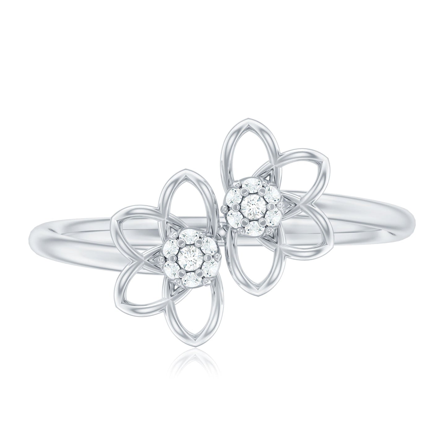 Brilliant Cut Diamond Flower Promise Ring