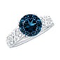 2 Carat Round London Blue Topaz Vintage Engagement Ring with Certificate