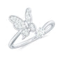 Natural Diamond Butterfly Ring with Certificate