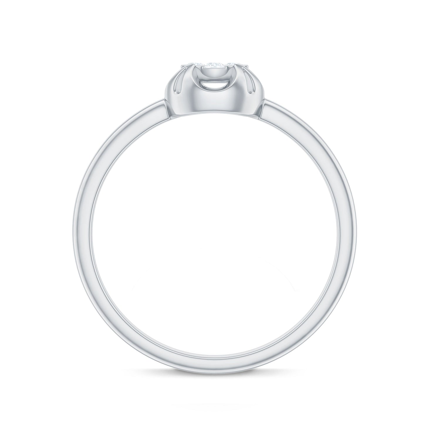 Round Shape Diamond Promise Ring in Illusion Setting