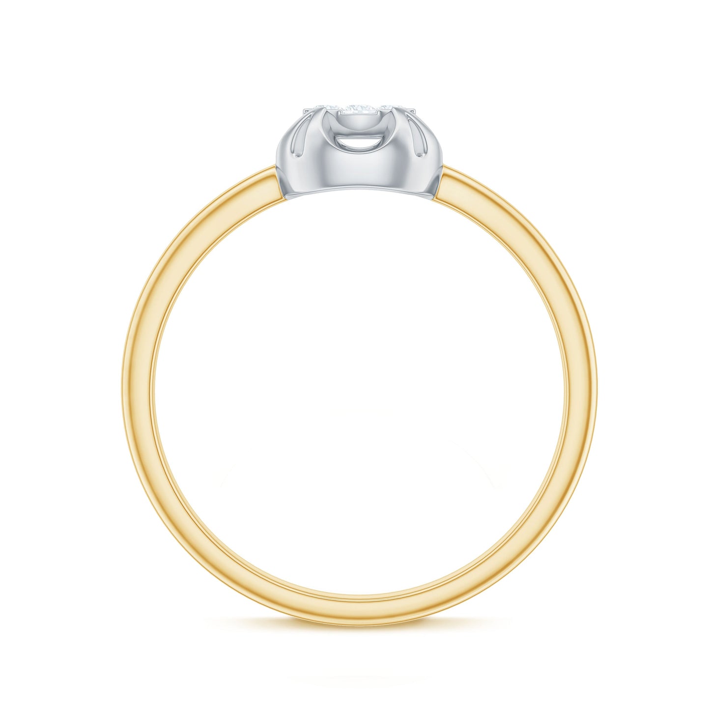 Round Shape Diamond Promise Ring in Illusion Setting