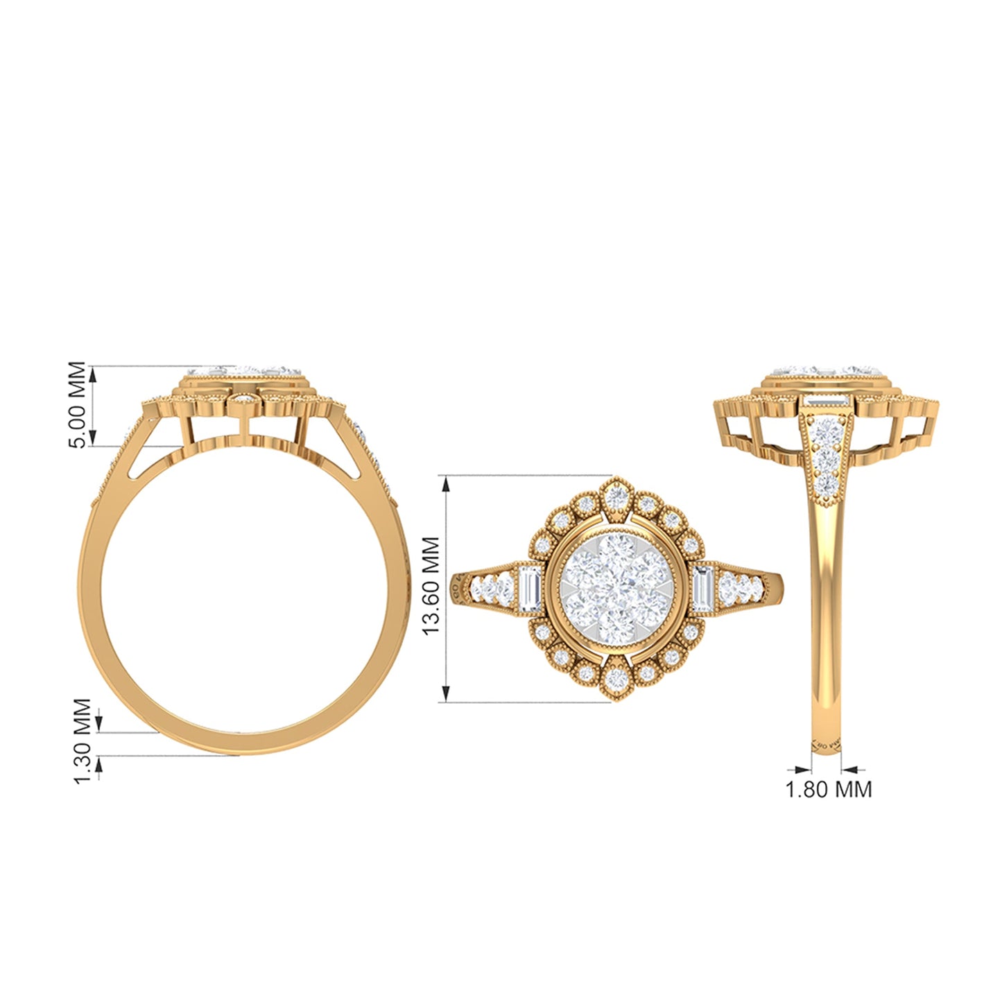 Diamond Vintage Illusion Engagement Ring