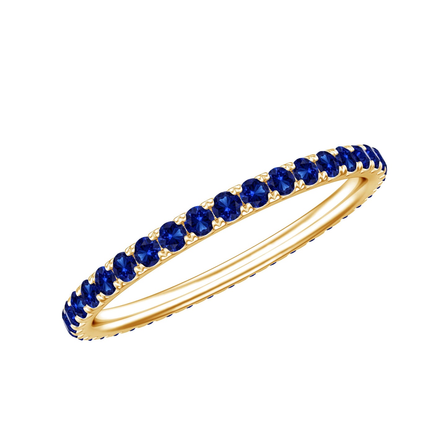 Certified Lab Grown Blue Sapphire Eternity Ring for Women