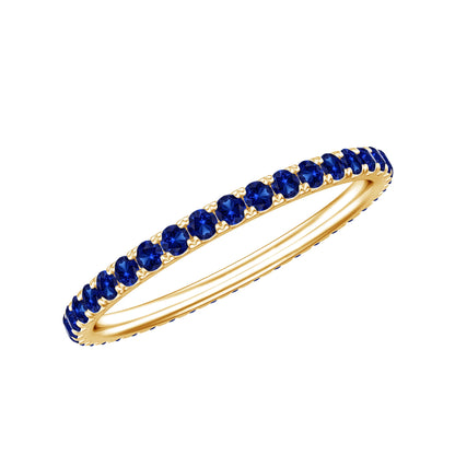Certified Lab Grown Blue Sapphire Eternity Ring for Women