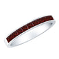 Natural Princess Cut Garnet Half Eternity Ring in Channel Set
