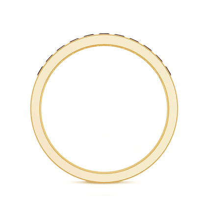 Natural Princess Cut Garnet Half Eternity Ring in Channel Set