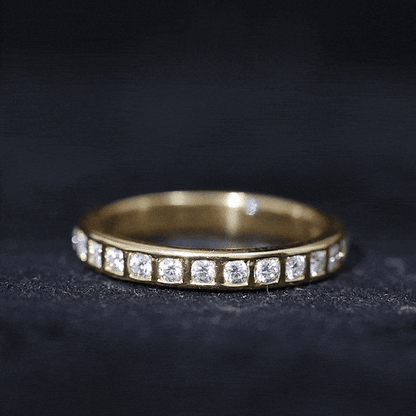 Bar Set Moissanite Half Eternity Band For Women