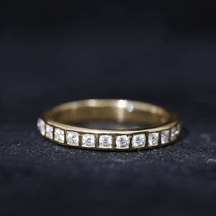 Bar Set Moissanite Half Eternity Band For Women