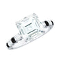Claw Set Moissanite Engagement Ring With Black Diamond