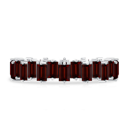 Real Garnet Baguette Eternity Ring with Certificate