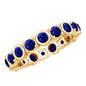 Certified Round Cut Lab Grown Blue Sapphire Eternity Band Ring