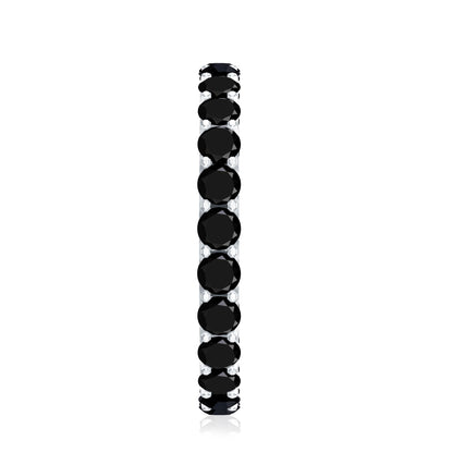 Certified Black Onyx Stackable Wedding Band for Women
