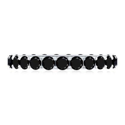 Certified Black Onyx Stackable Wedding Band for Women