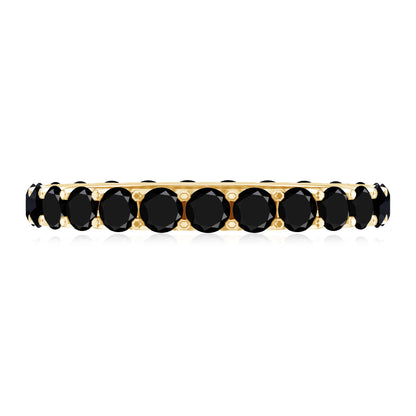 Certified Black Onyx Stackable Wedding Band for Women