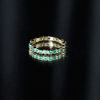 Real Emerald Eternity Wedding Band Ring for Women