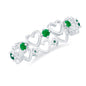 Minimalist Emerald Heart Shape Wedding Band