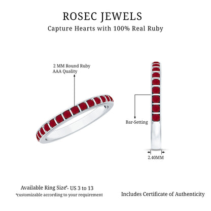Bar Set Ruby Contemporary Eternity Ring